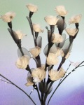 White Roses on stems - fairy lights